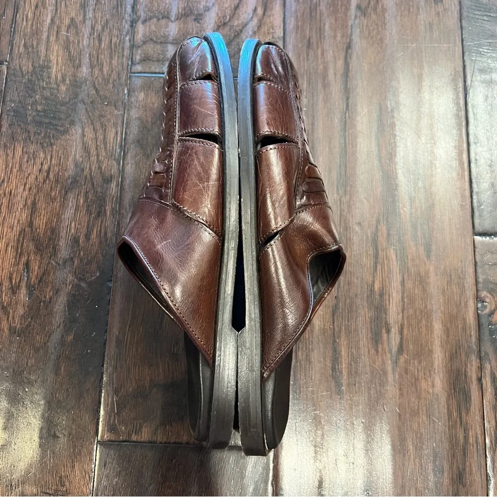 Tommy Bahama Men's Brown Leather Slide Sandals
